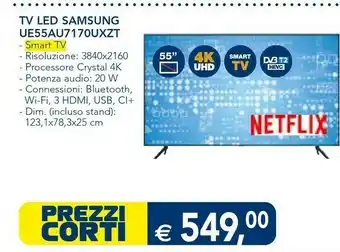 Esselunga Samsung TV Crystal UHD 4K 55” UE55AU7170 Smart TV Wi-Fi Titan Gray 2021 offerta