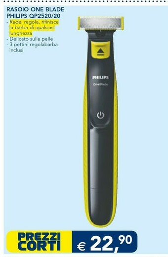 Esselunga Philips Rasoio One Blade Qp2520/20 offerta