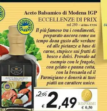 Prix Quality Casa Modena Aceto balsamico offerta