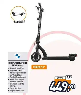Unieuro BMW Monopattino Elettrico E-scooter offerta