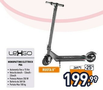 Unieuro Lexgo P-8A 22 Km/h Grigio offerta