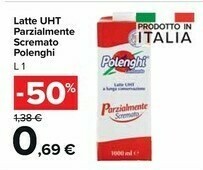 Carrefour Market Polenghi Latte UHT Parzialmente Scremato 1000 G(ml) offerta