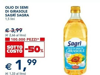 Esselunga Sagra Olio Di Semi Di Girasole Sagrì 1500 G(ml) offerta