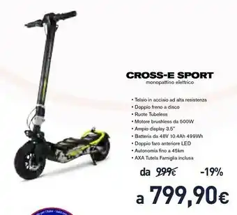 Unieuro Ducati Cross-E Monopattino Elettrico offerta