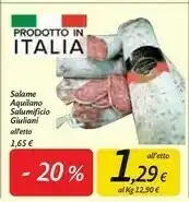 Carrefour Market Giuliani Salame Aquilano offerta