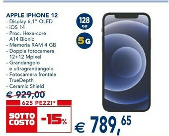Esselunga Apple IPhone 12 15,5 Cm (6.1") Doppia SIM IOS 14 5G 128 GB Blu offerta