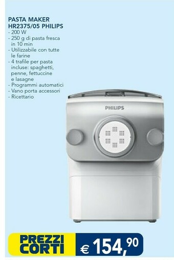 Esselunga Philips Avance Collection Pasta Maker HR2375/05 Macchina Per Pasta Fresca Automatica offerta