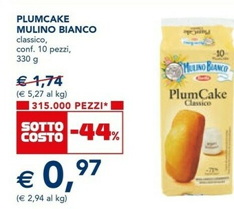 Esselunga Mulino Bianco PlumCake Classico 330 G(ml) offerta