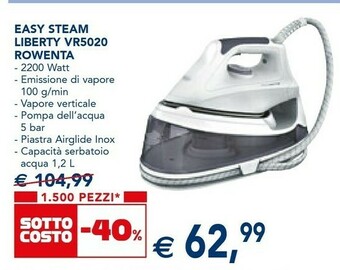Esselunga Rowenta Easy Steam Liberty Vr5020 offerta