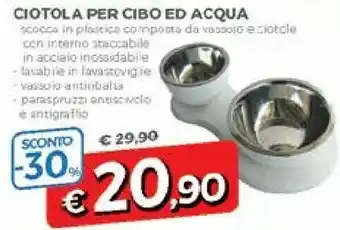 DPiù Ciotola per cibo e acqua offerta