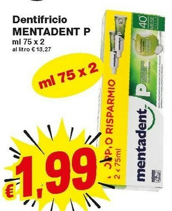 Prix Quality Mentadent Dentifricio offerta
