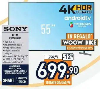 Unieuro Sony KD55XH8196 offerta