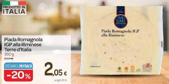 Carrefour Express Piada Romagnola IGP alla Riminese Terre d'Italia 360 g offerta