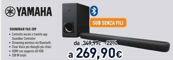 Unieuro Yamaha YAS-209 2.1 Canali 200 W Nero offerta