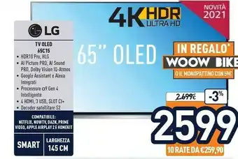 Unieuro Dell Lg Tv Oled 65c15 offerta
