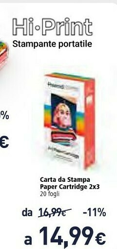Unieuro Polaroid Carta Stampa Paper Cartidge 2x3 offerta