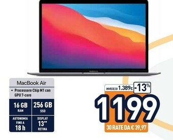 Unieuro Apple MacBook Air offerta