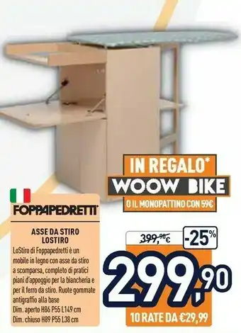 Unieuro Foppapedretti LoStiro Asse Da Stiro Completo 1010 X 490mm offerta