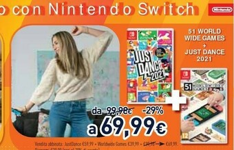 Unieuro Nintendo Just Dance 2021, NSW Switch Basic Inglese, ITA offerta