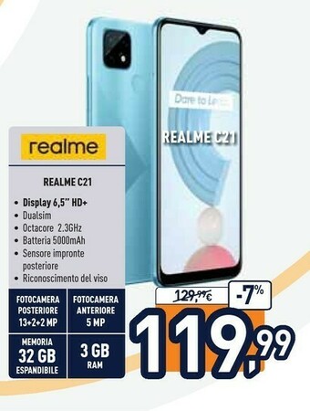 Unieuro Realme C21 offerta
