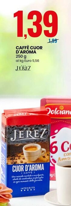 Eurospin Jerez Caffè Cuor D'Aroma 250 g offerta