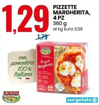 Eurospin Pizzette Margherita 4 Pz 360g offerta