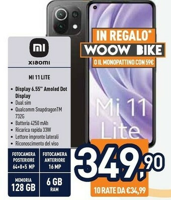 Unieuro Xiaomi Mi 11 Lite offerta
