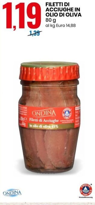 Eurospin Filetti Di Acciughe in Olio Di Oliva 80 g offerta