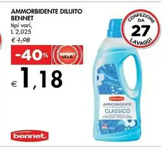 Bennet Bennet Ammorbidente Diluito 2,025 L offerta