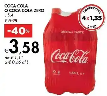 Bennet Coca Cola O Coca Cola Zero 5,4 L offerta