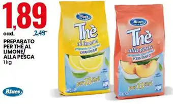 Eurospin Blues Thè Preparato Per Al Limone/ Alla Pesca 1 kg offerta