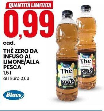 Eurospin Thè Zero Da Infuso Al Limone/ Alla Pesca 1,5 L offerta