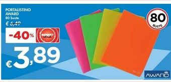 Bennet Award Portalistino 80 Buste offerta