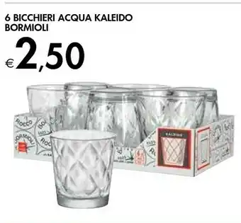 Bennet Bormioli Rocco Vassoio 6 Bicchieri Vetro Kaleido Acqua Cl24 offerta
