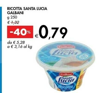 Bennet Galbani Ricotta Santa Lucia 250 G(ml) offerta