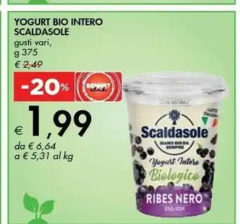 Bennet Scaldasole Yogurt Bio Intero 375 G offerta