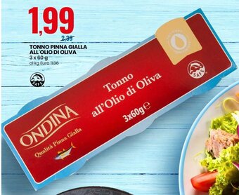 Eurospin Tonno Pinna Gialla All'Olio Di Oliva 3 x 60 g offerta