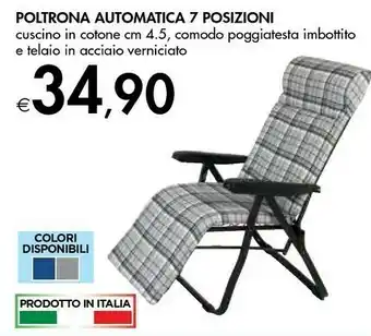 Bennet Poltrona Automatica 7 Posizioni Cuscino In Cotone offerta