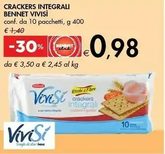 Bennet Vivisi Crackers Integrali 400 G