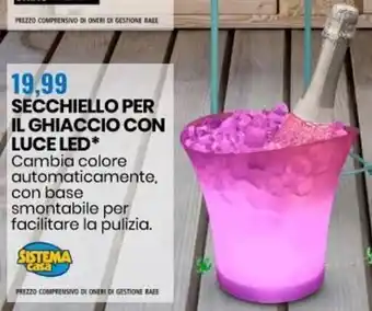 Eurospin Secchiello Per Il Ghiaccio Con Luce LED offerta