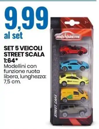 Eurospin Set 5 Veicoli Street Scala 1:64* offerta