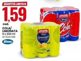 Eurospin Blues Cola/Limonata 6 x 330 ml offerta