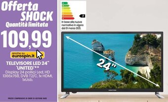 Eurospin United Televisore LED 24 offerta