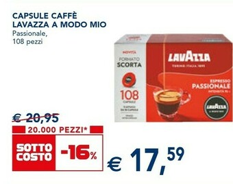 Esselunga Lavazza Capsule Caffè A Modo Mio Passionale offerta