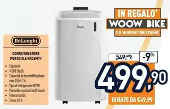 Unieuro DeLonghi Condizionatore Portatile PACEM7 offerta