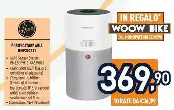 Unieuro Hoover HHP30C011 Purificatore 100 M² Argento, Bianco offerta