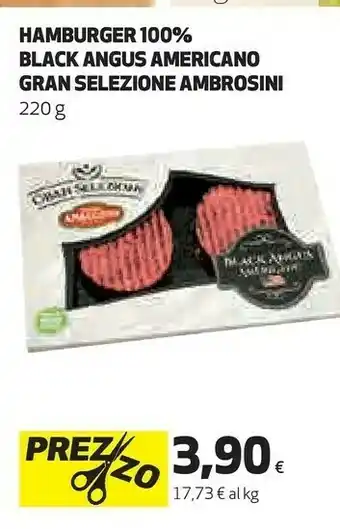 Coop Ambrosini Ambrosini Hamburger 100% Black Angus Americano Gran Selezione 220g offerta