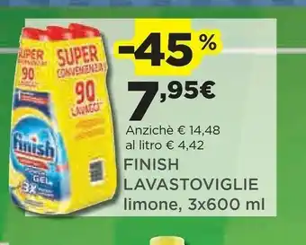Coop Finish Lavastoviglie Limone 3x600ml offerta