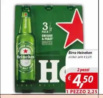 DiMeglio Birra Heineken 33x3 cl. 2 pezzi offerta