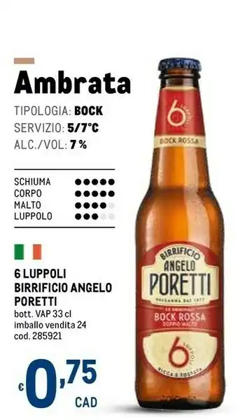 Metro Angelo poretti Birra offerta
